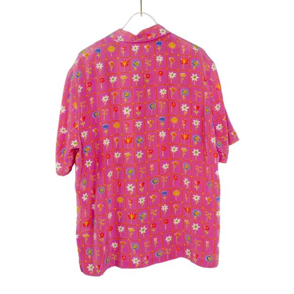 Vintage Patchington Cottage Core Pink Floral Button Down Blouse Medium - Picture 6 of 7